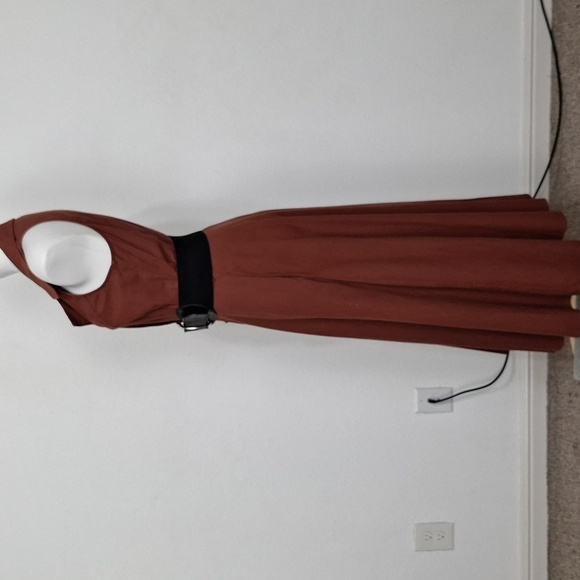 All that Jazz Vintage Brown Retro Romantic Button Front Midi Dress Size 9 - Picture 4 of 13
